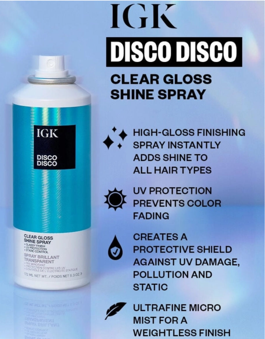 IGK Disco Disco Clear Gloss Shine Spray