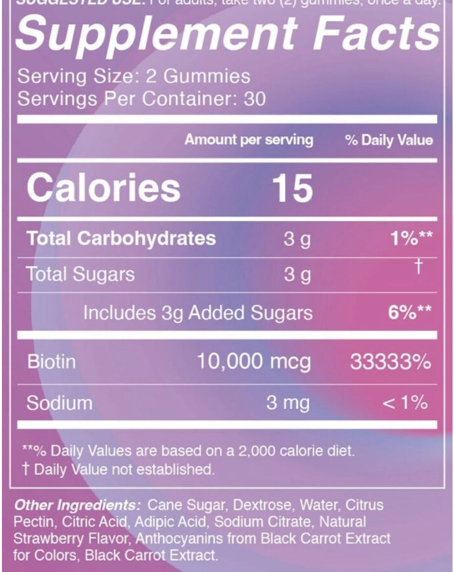 Extra Extra Biotin Vitamin Gummies